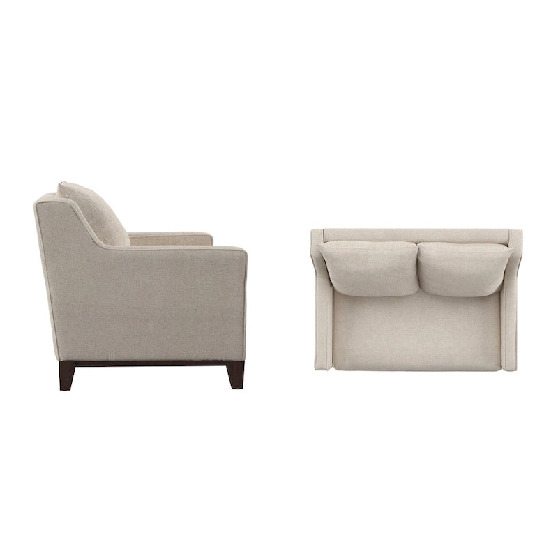 Podgorica Fabric Loveseat with Down Feather Cushions