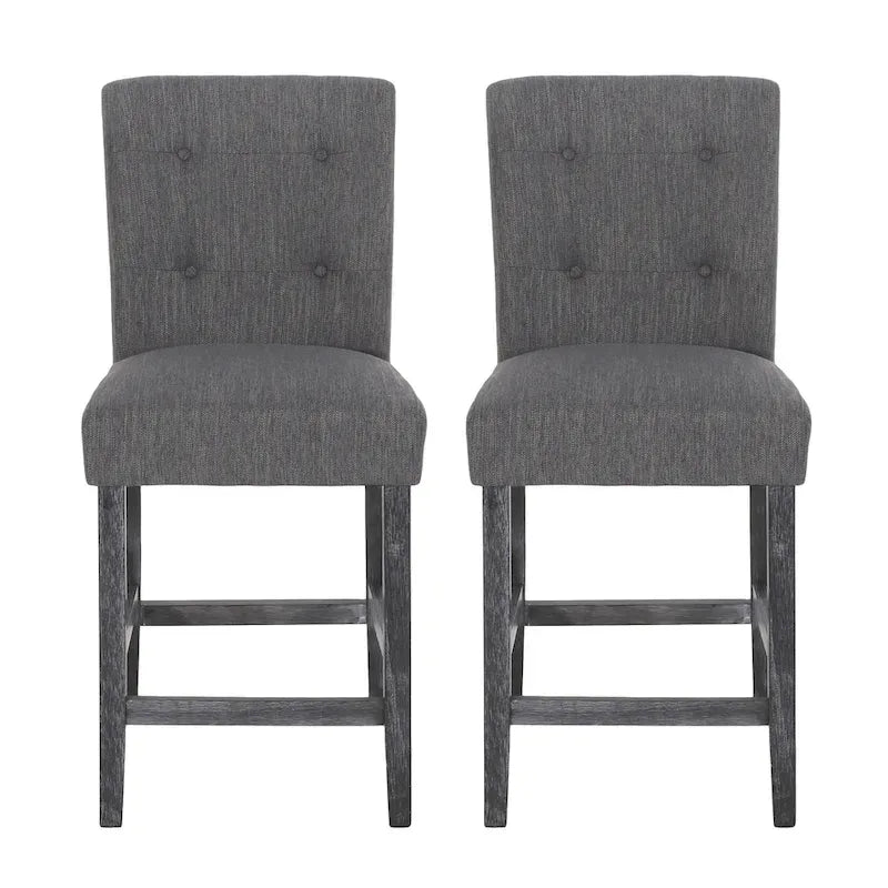 Rossburg Fabric and Rubberwood 26 Inch Counter Stools (Set of 2) by Christopher Knight Home