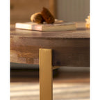 Modern Retro Splicing Round Coffee Table with Cross Legs