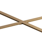 Modern Retro Splicing Round Coffee Table with Cross Legs