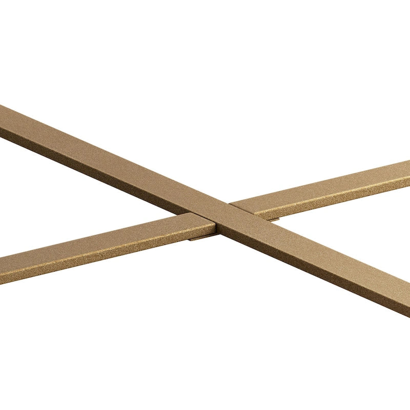 Modern Retro Splicing Round Coffee Table with Cross Legs