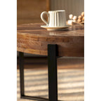 Modern Retro Splicing Round Coffee Table with Cross Legs