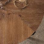 Modern Retro Splicing Round Coffee Table with Cross Legs