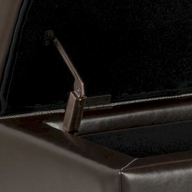 Mission Brown Tufted Faux Leather Ottoman Storage Bench by Christopher Knight Home