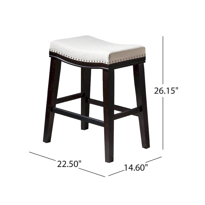 Christopher Knight Home Kainu Contemporary Upholstered Saddle Counter Stool with Nailhead Trim (Set of 2)