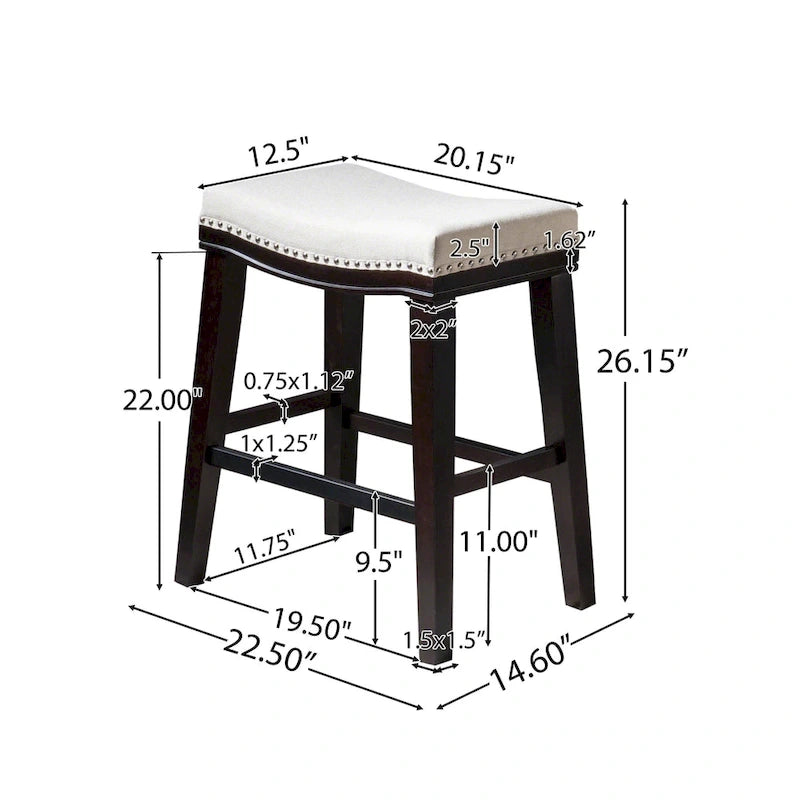 Christopher Knight Home Kainu Contemporary Upholstered Saddle Counter Stool with Nailhead Trim (Set of 2)