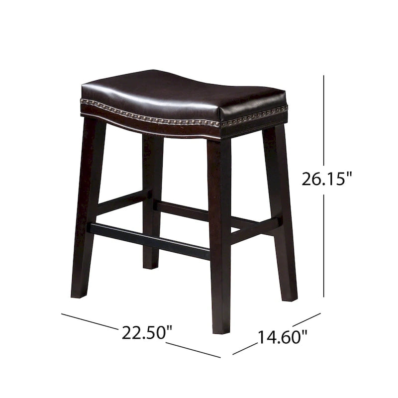 Christopher Knight Home Kainu Contemporary Upholstered Saddle Counter Stool with Nailhead Trim (Set of 2)