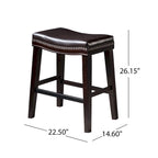 Christopher Knight Home Kainu Contemporary Upholstered Saddle Counter Stool with Nailhead Trim (Set of 2)