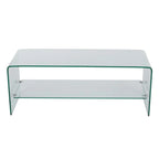 Ramona Glass Entertainment TV Console Stand with Shelf by Christopher Knight Home