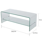Ramona Glass Entertainment TV Console Stand with Shelf by Christopher Knight Home