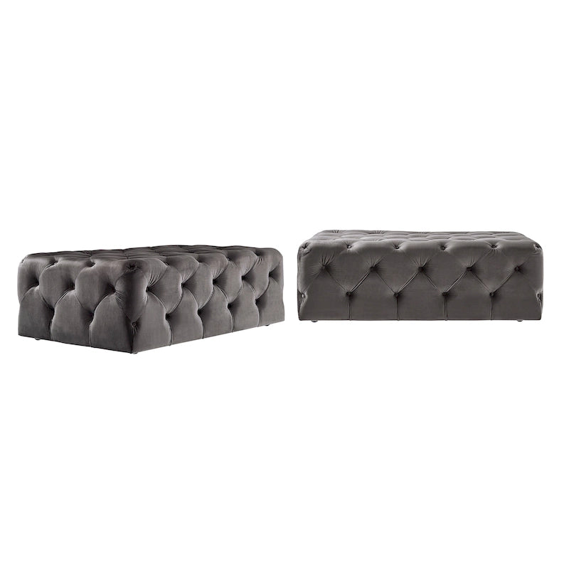 Gdansk Rectangular Tufted Ottoman with Casters