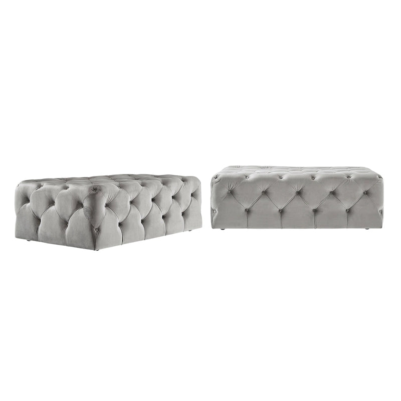 Gdansk Rectangular Tufted Ottoman with Casters