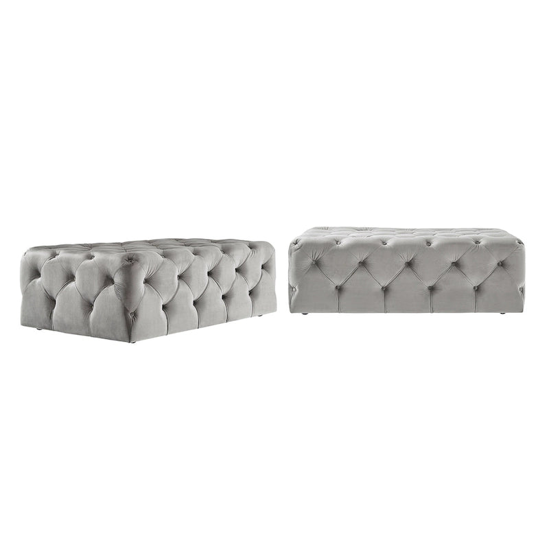 Gdansk Rectangular Tufted Ottoman with Casters