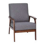 Mid-Century Modern Arm Chair with Wooden Frame and Arms