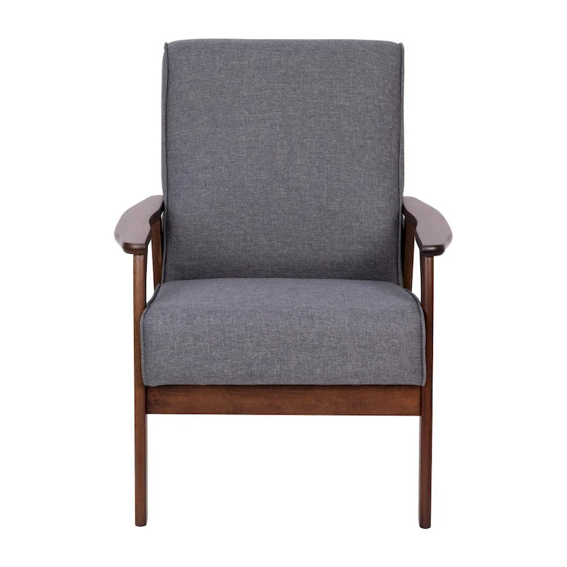 Mid-Century Modern Arm Chair with Wooden Frame and Arms