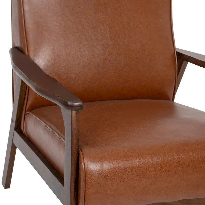 Mid-Century Modern Arm Chair with Wooden Frame and Arms