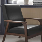 Mid-Century Modern Arm Chair with Wooden Frame and Arms