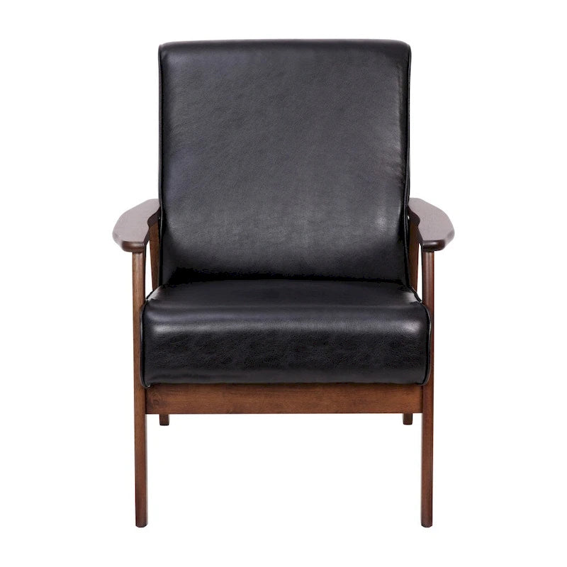 Mid-Century Modern Arm Chair with Wooden Frame and Arms