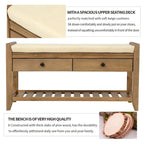 Merax Multipurpose Storage Bench Shoe Rack with Cushioned Seat and Drawers