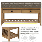Merax Multipurpose Storage Bench Shoe Rack with Cushioned Seat and Drawers