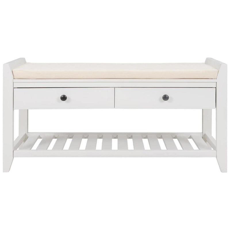 Merax Multipurpose Storage Bench Shoe Rack with Cushioned Seat and Drawers