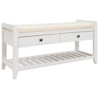 Merax Multipurpose Storage Bench Shoe Rack with Cushioned Seat and Drawers