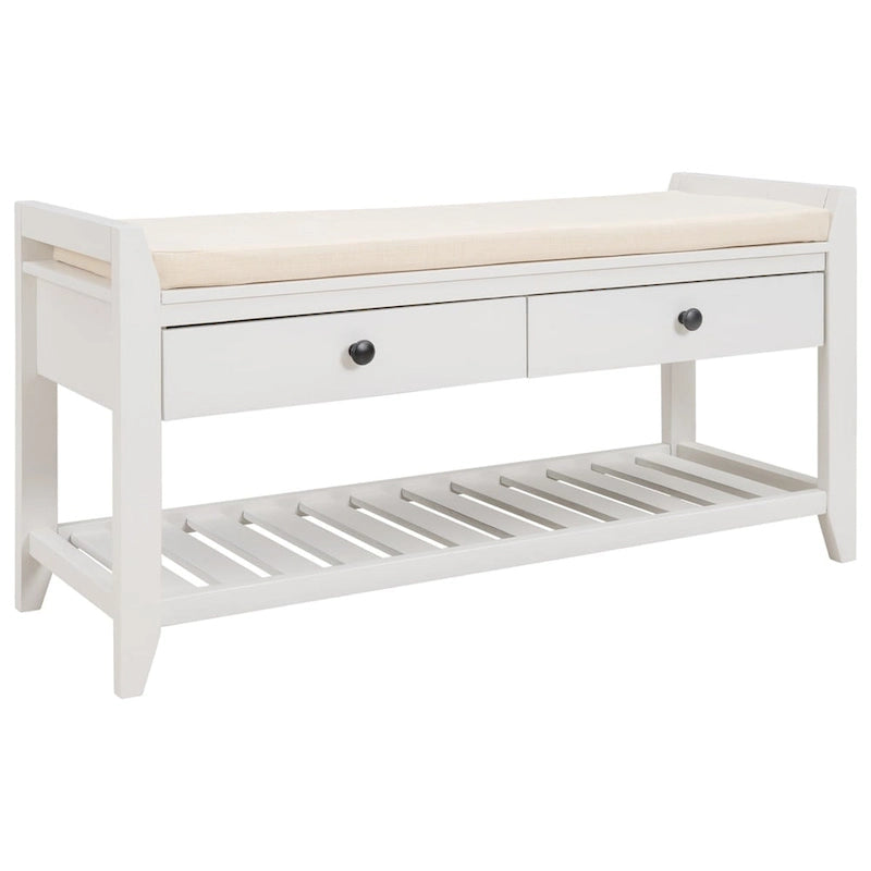 Merax Multipurpose Storage Bench Shoe Rack with Cushioned Seat and Drawers