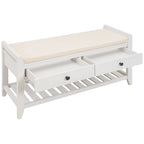 Merax Multipurpose Storage Bench Shoe Rack with Cushioned Seat and Drawers