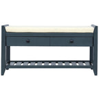 Merax Multipurpose Storage Bench Shoe Rack with Cushioned Seat and Drawers