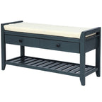 Merax Multipurpose Storage Bench Shoe Rack with Cushioned Seat and Drawers