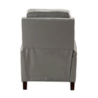 Gaspar Mid-Century Modern Genuine Leather Pushback Recliner with Wood legs Set of 2 by HULALA HOME