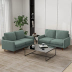 2 Pices Velvet Loveseat Wood Legs Sofa