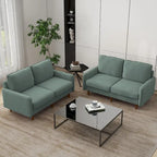 2 Pices Velvet Loveseat Wood Legs Sofa