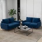 2 Pices Velvet Loveseat Wood Legs Sofa