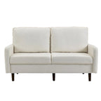 2 Pices Velvet Loveseat Wood Legs Sofa