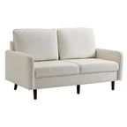 2 Pices Velvet Loveseat Wood Legs Sofa