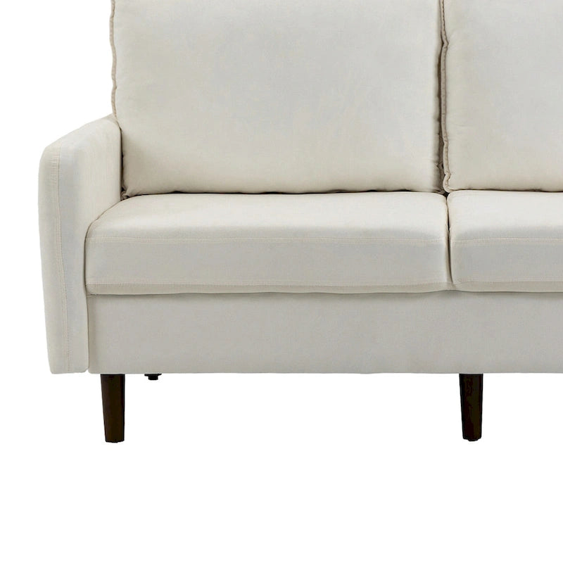 2 Pices Velvet Loveseat Wood Legs Sofa