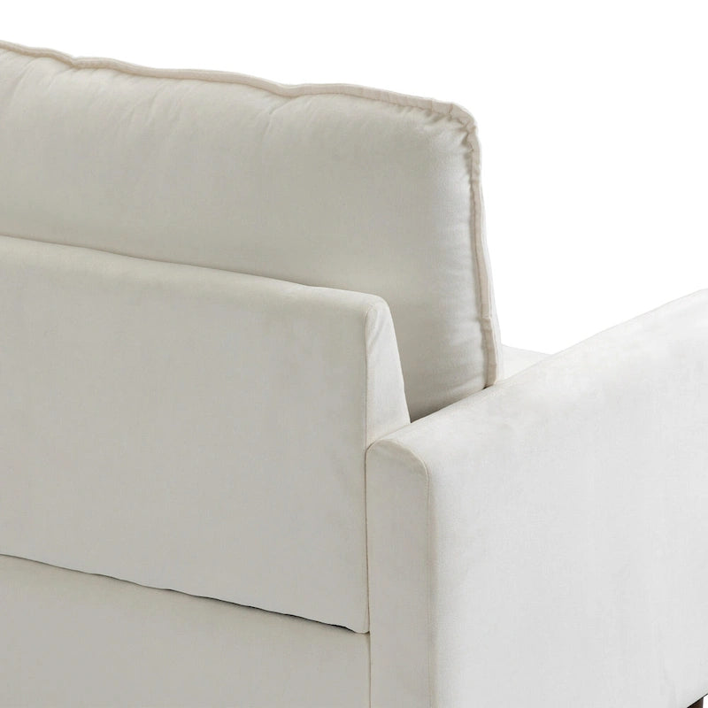 2 Pices Velvet Loveseat Wood Legs Sofa