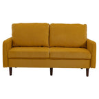 2 Pices Velvet Loveseat Wood Legs Sofa
