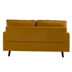 2 Pices Velvet Loveseat Wood Legs Sofa