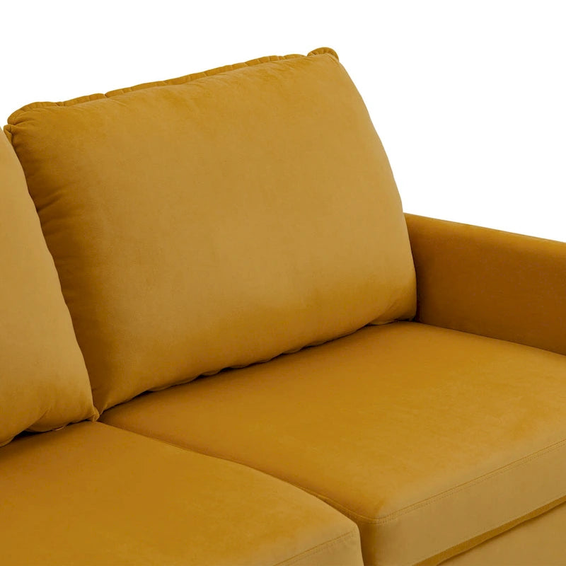 2 Pices Velvet Loveseat Wood Legs Sofa