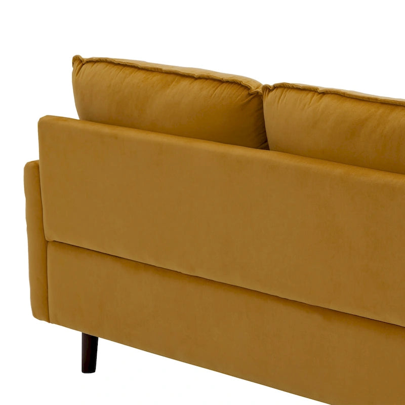 2 Pices Velvet Loveseat Wood Legs Sofa