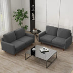 2 Pices Velvet Loveseat Wood Legs Sofa