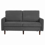 2 Pices Velvet Loveseat Wood Legs Sofa