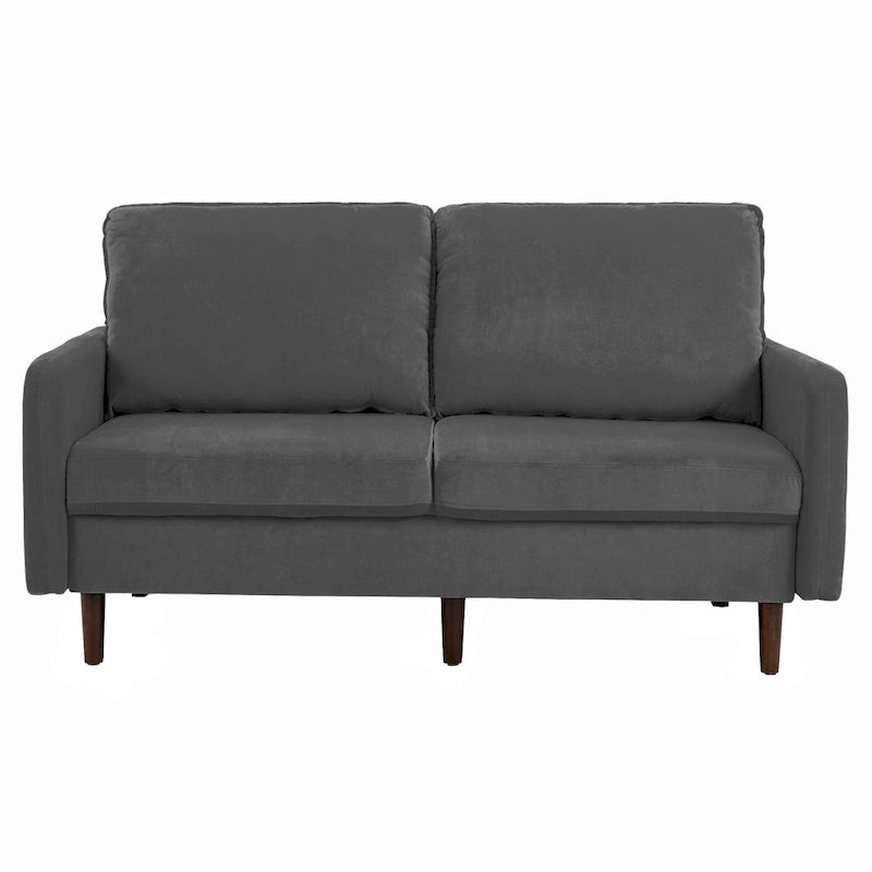2 Pices Velvet Loveseat Wood Legs Sofa
