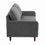 2 Pices Velvet Loveseat Wood Legs Sofa