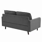 2 Pices Velvet Loveseat Wood Legs Sofa