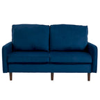2 Pices Velvet Loveseat Wood Legs Sofa