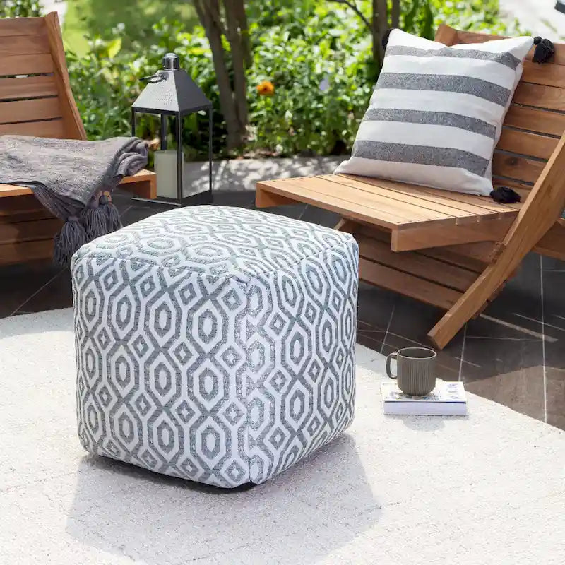 Jani Zuma Indoor/Outdoor 18 x 18 Square Pouf Ottoman
