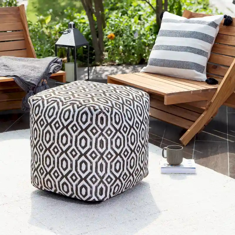 Jani Zuma Indoor/Outdoor 18 x 18 Square Pouf Ottoman